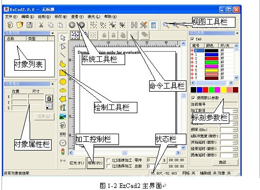 EZCAD激光打标软件主界面 EZCAD激光打标软件主界面